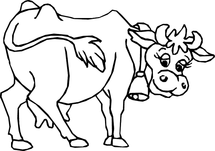 planse desene de colorat vaca vitel taur bou